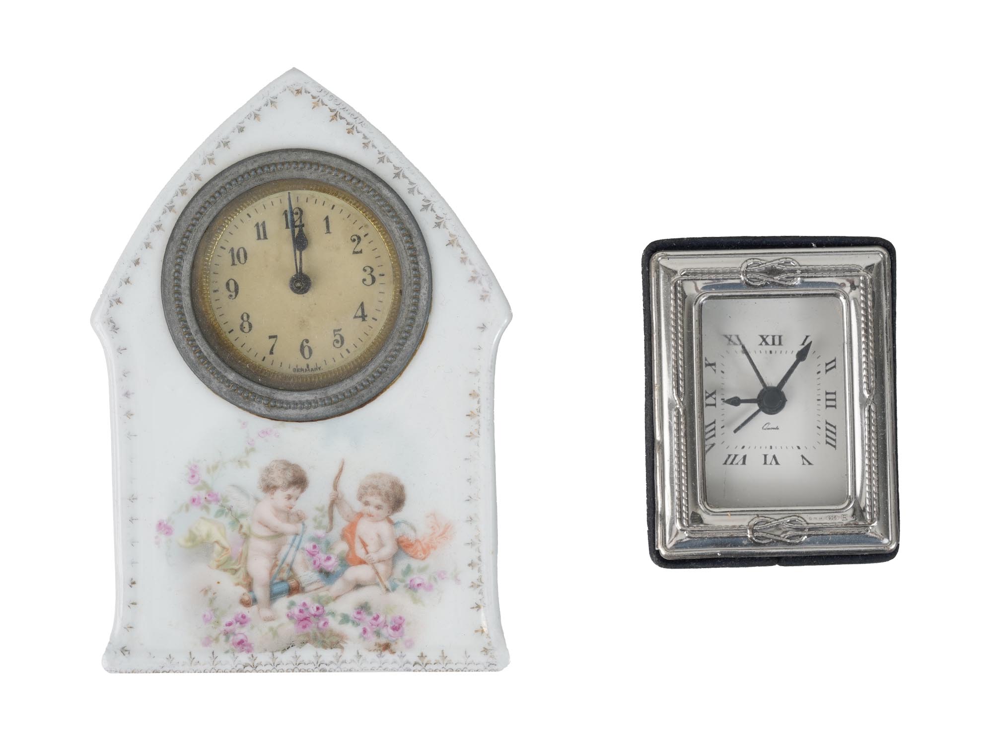 COLLECTION OF FIVE VINTAGE ALARM TABLE CLOCKS PIC-1